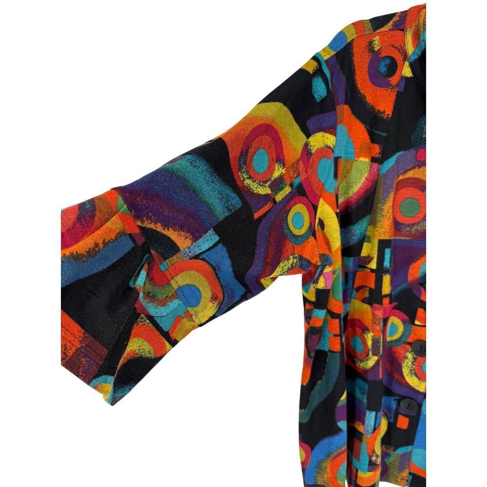 Ali Miles Vibrant Abstract Geometric Button Up Shirt SZ 3X Art to Wear Pop Art - Picture 4 of 10